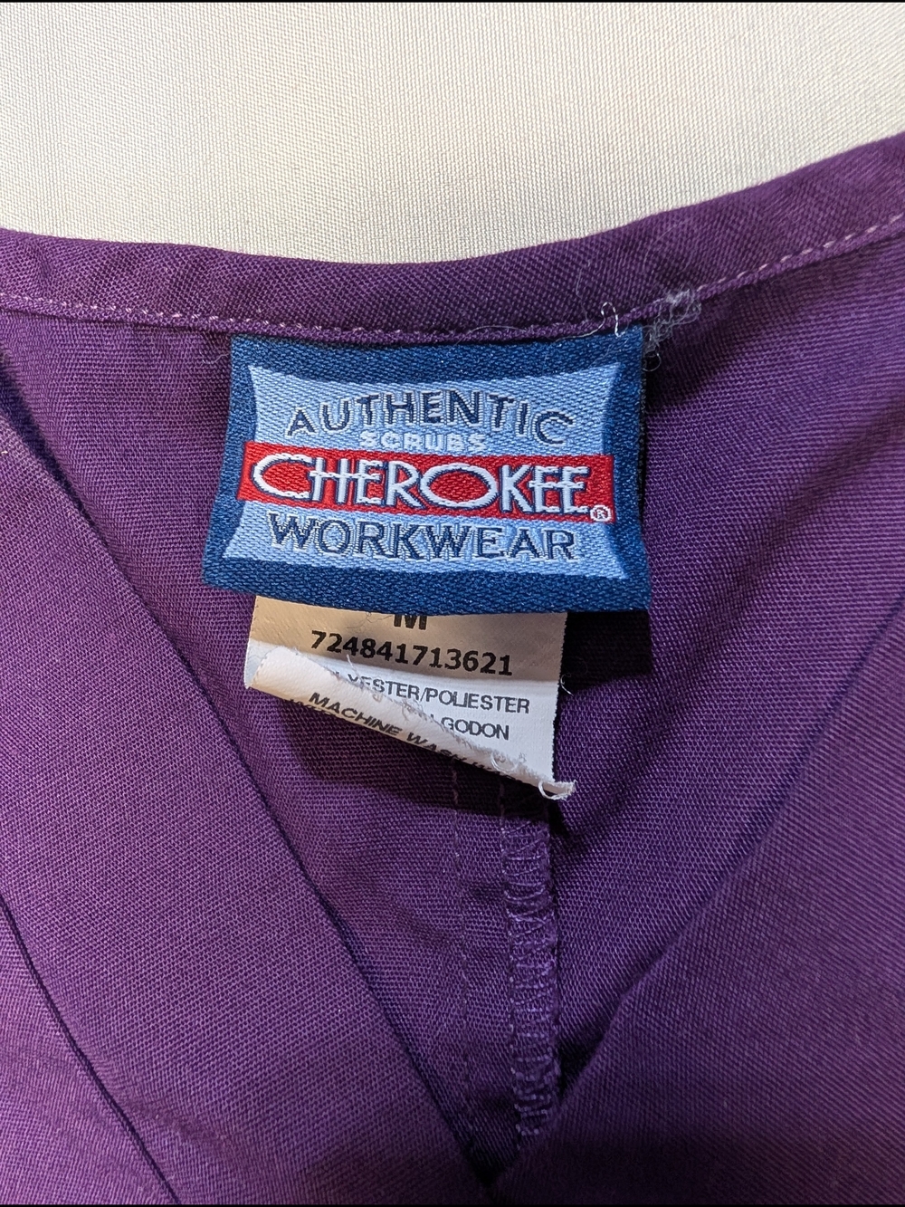 Cherokee Workwear Authentic Scrubs Women's Size M Top and Pants Eggplant Color - Picture 4 of 14